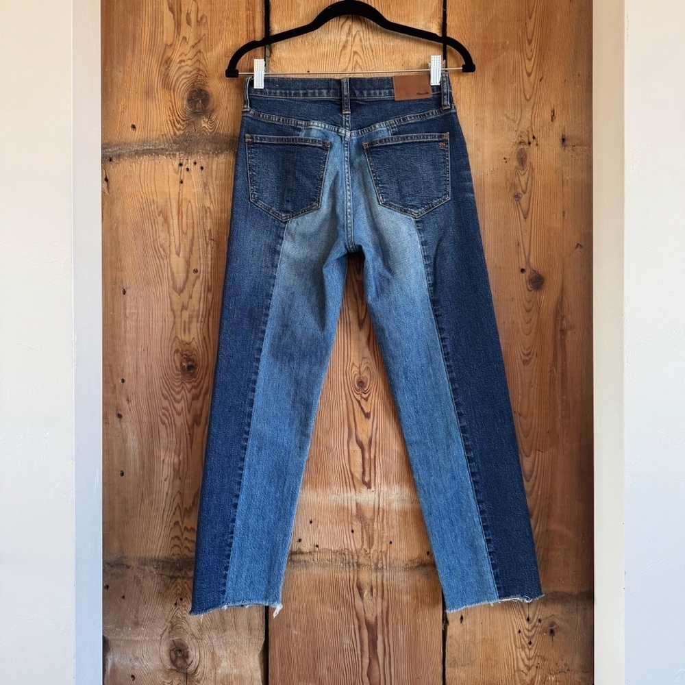 Sz 24 Madewell Cruiser Straight Medium Wash Crop Jeans Two-Tone Edition 70s EUC - Picture 3 of 7